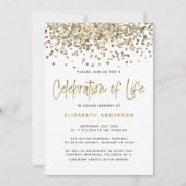 Goldene Glitzer-Feier Einladung (Vorderseite)