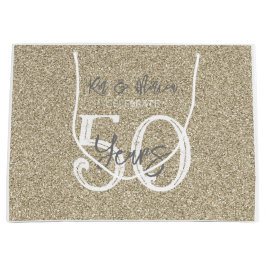 Goldene Glitzer feiern 50 Jahre Jubiläum Große Geschenktüte