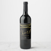 Goldene Glitzer | Feiern zum neuen Jahr Weinetikett (Vorderseite)