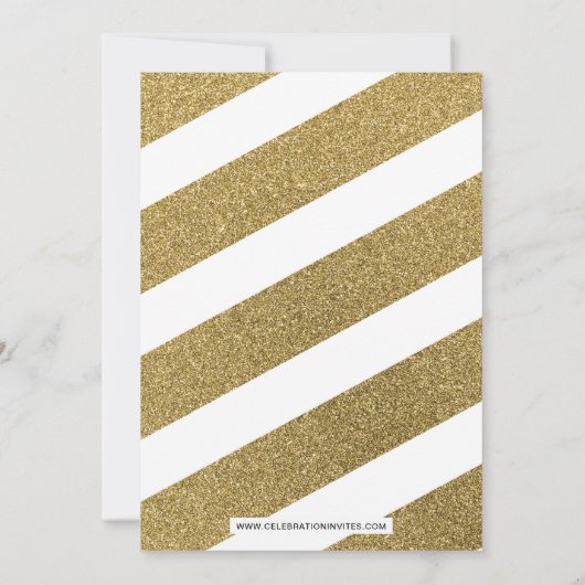 Goldene Glitzer Feiertage Einladung (Rückseite)