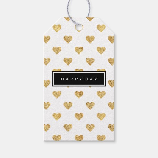 Goldene Glitzer Geschenkanhänger (Vorderseite)