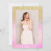 Goldene Glitzer-holografische Drehbuchschick Sweet Einladung (Rückseite)