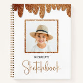 Goldene Glitzer-Kinder-Foto Notizblock (Vorderseite)