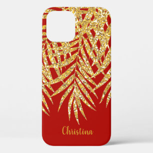 Goldene Glitzer Palm Frontname Personalisiert Red Case-Mate iPhone Hülle