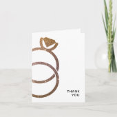 Goldene Glitzer Rings Moderne Hochzeit Einladung (Vorderseite)