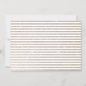 Goldene Glitzer Rings Moderne Hochzeit Einladung (Rückseite)