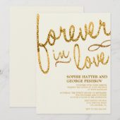 Goldene Glitzer - Romantische Hochzeitseinladungen Einladung (Vorne/Hinten)