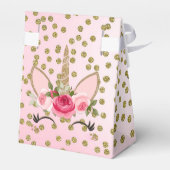 Goldene Glitzer & Rosa Blumenmusik Geburtstagspart Geschenkschachtel (Rückseite)