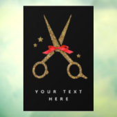 Goldene Glitzer-Schere - Friseur Stylist Win Fensteraufkleber (Blatt 3)