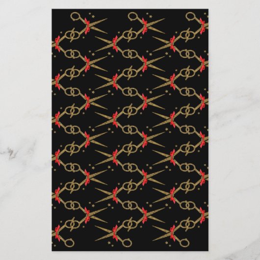 Goldene Glitzer-Schere - Haarstylistin (Vorderseite)