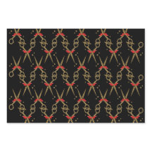 Goldene Glitzer-Schere - Haarstylistin