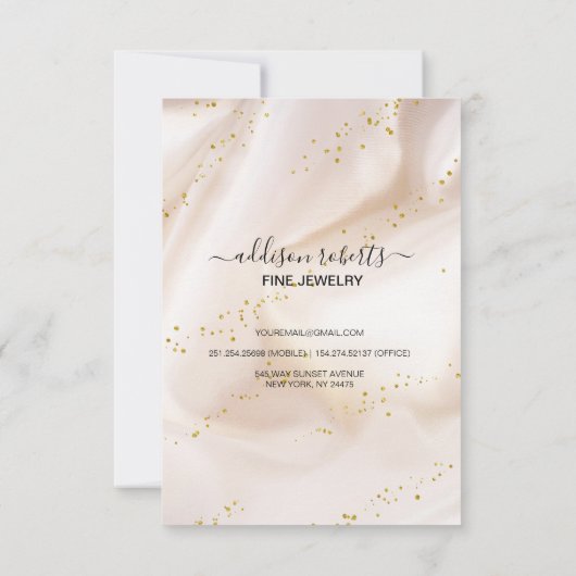 Goldene Glitzer Schmuckpflege Dankeskarte (Rückseite)