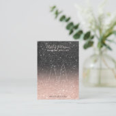 Goldene Glitzer-Schmuckring-Anzeige für Schwarze R Visitenkarte (Stehend Vorderseite)