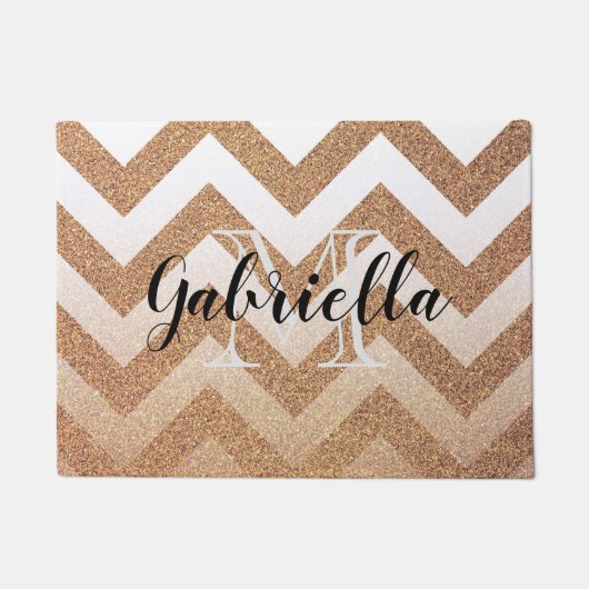 Goldene Glitzer-Sparren Fußmatte (Vorderseite)