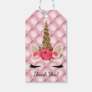 Goldene Glitzer- und Rosenfeier Geburtstagsparty Geschenkanhänger