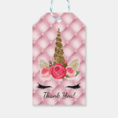 Goldene Glitzer- und Rosenfeier Geburtstagsparty Geschenkanhänger (Rückseite)