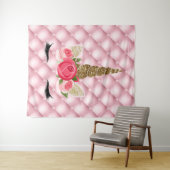 Goldene Glitzer- und Rosenfeier Geburtstagsparty Wandteppich (Beispiel (Horizontal))