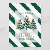 Goldene Glitzer & Waldgrüne Kiefernwälder Weihnach Feiertagskarte (Vorne/Hinten)