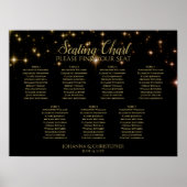 Goldene Glitzern 7 schwarze Hochzeitstabelle Poster (Vorne)