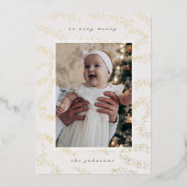 Goldene Glitzern Fotokarte Folieneinladung (Vorderseite)