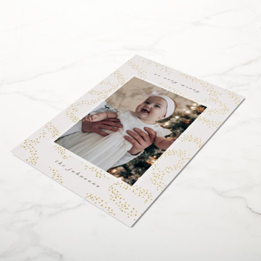 Goldene Glitzern Fotokarte Folieneinladung (Gedreht)