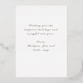 Goldene Glitzern Fotokarte Folieneinladung (Rückseite)