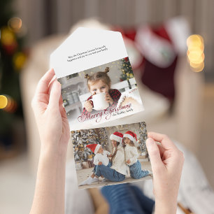 Goldene Glitzern Frohe Weihnachten Kalligrafie Fot All In One Einladung