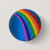 Goldene Glitzern und Glitzer Regenbogen Einhorn Bl Button (Vorderseite)
