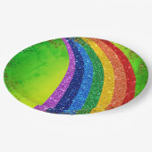 Goldene Glitzern und Glitzer Regenbogen Einhorn Gr Pappteller (Schrägansicht)