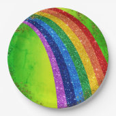 Goldene Glitzern und Glitzer Regenbogen Einhorn Gr Pappteller (Vorderseite)