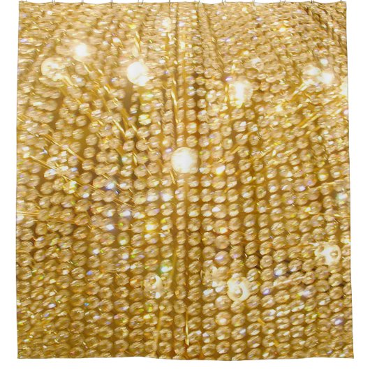 Goldene Glitzern und Lichter Duschvorhang (Vorderseite)