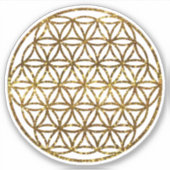 Goldene glitzernde Blume des Lebens Aufkleber (Vorderseite)