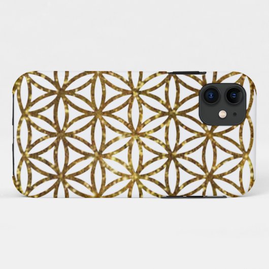 Goldene glitzernde Blume des Lebens Case-Mate iPhone Hülle (Rückseite (Horizontal))