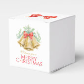 Goldene Glocken Aquarell Rote Weihnachten Geschenkschachtel (Vorderseite)