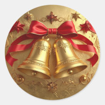 Goldene Glocken Feiertags-Aufkleber