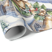 Goldene Glocken zum Weihnachtsfest Geschenkpapier (Rolleneckpunkt)