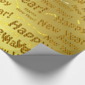 goldene glückliche neue Jahre Geschenkpapier (Ecke)
