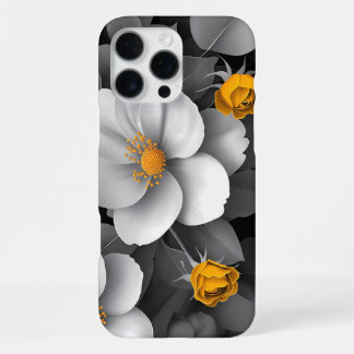 Goldene Glühblüten iPhone 16 Pro Max Hülle