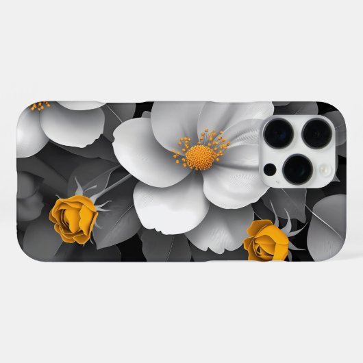 Goldene Glühblüten iPhone Hülle (Rückseite (Horizontal))