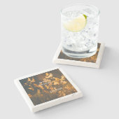 goldene Glühehoase Steinuntersetzer (Seitenansicht)