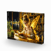 Goldene goldene Flügel gemütliche Bibliothek Fotoblock (Rechts)