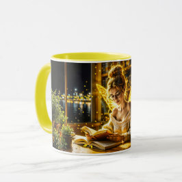 Goldene goldene Flügel gemütliche Bibliothek Tasse