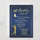 Goldene Goldene Frau 50. Geburtstag Einladung (Vorderseite)