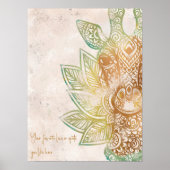 Goldene goldene Giraffe boho Wandkunst Poster (Vorne)
