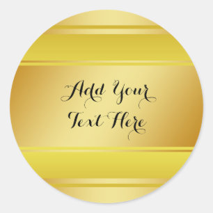 Goldene Goldfolie Faux Glitter Anpassen Klassisch Runder Aufkleber