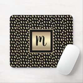 Goldene Goldfolie, moderne, fette Monogramm-Schrif Mousepad