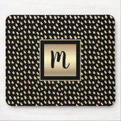 Goldene Goldfolie, moderne, fette Monogramm-Schrif Mousepad (Vorne)