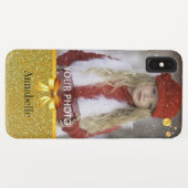 Goldene Goldpolka-Punkte, goldenes Band auf goldge Case-Mate iPhone Hülle (Rückseite (Horizontal))