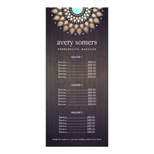 Goldene Goldpreisliste von Lotus Mandala Wood Werbekarte
