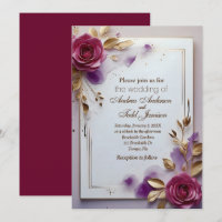 Goldene Goldrahmverheiratung mit tiefrosa Rosen